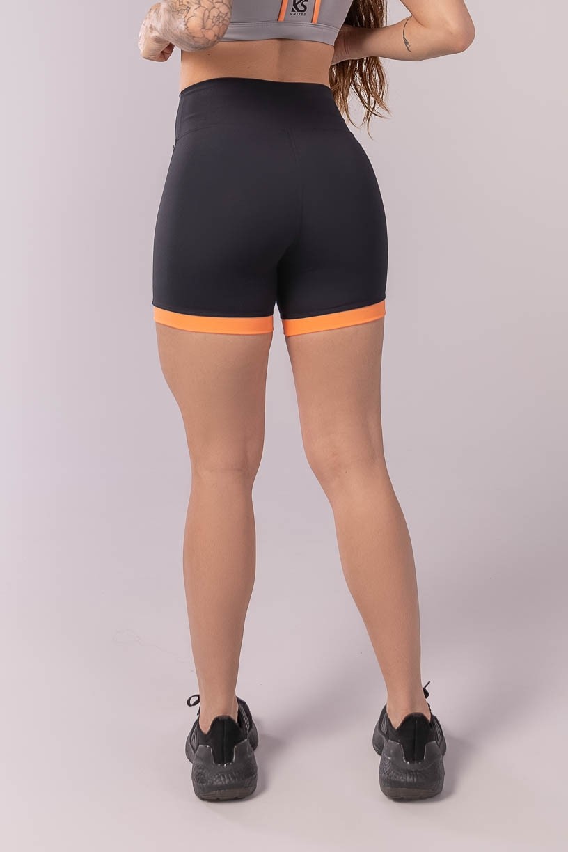 Short Tricolor (Preto / Laranja / Cinza) | Ref: K3467-A