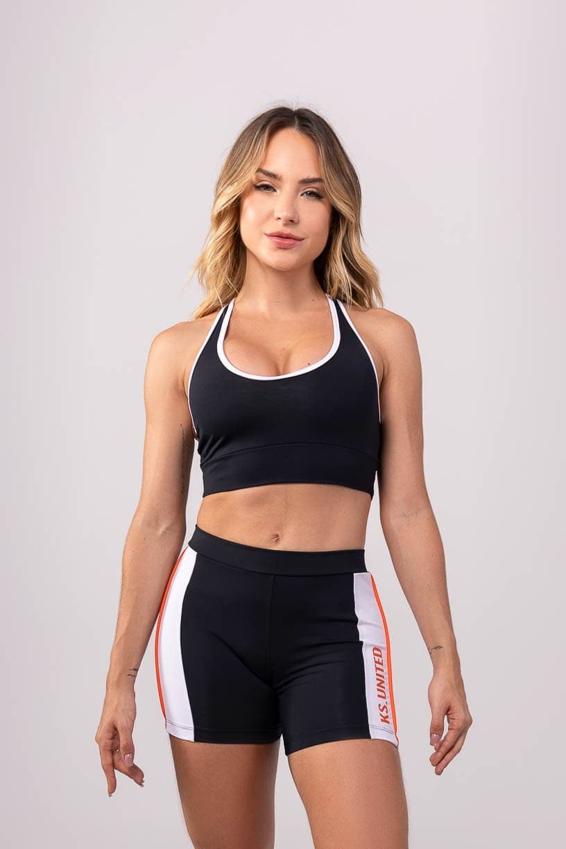 Top Bicolor Nadador (Preto / Branco / Laranja) | Ref: K3657-A