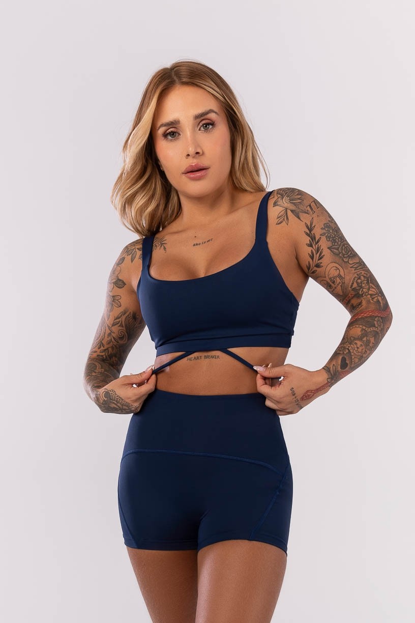 Top com Detalhe de Tira na Base (Azul Marinho) | Ref: K4131-C