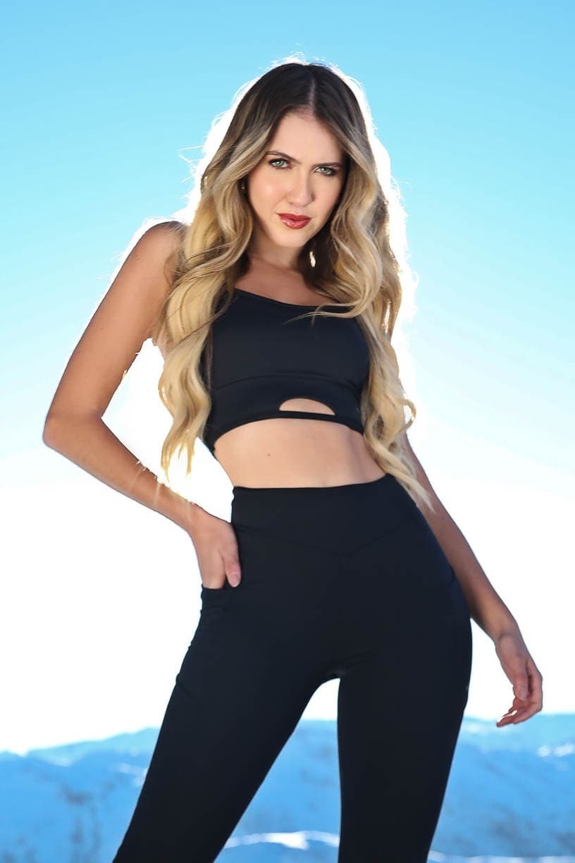 Top Alças Cruzadas com Abertura no Cós (Preto) | Ref: K4202-A