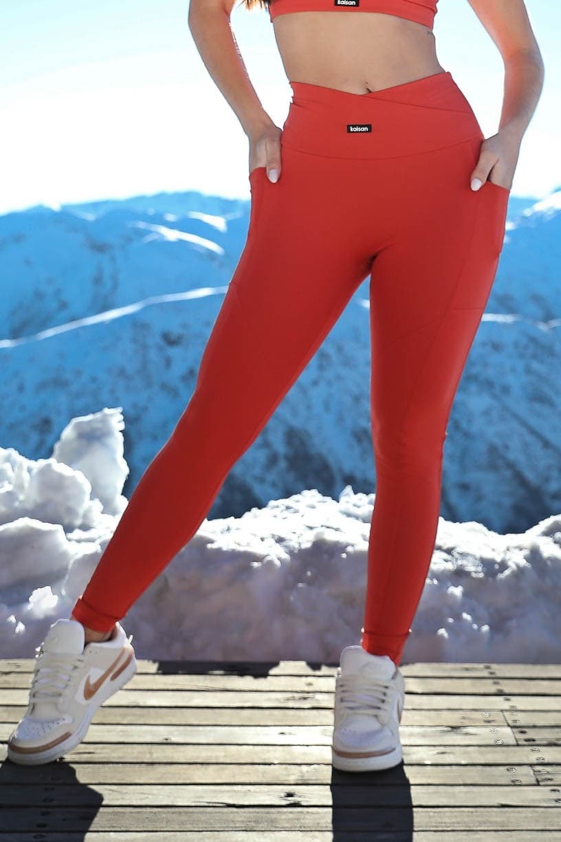 Calça Legging sem Gancho com Cós Transpassado (Cobre) | Ref: K4170-D