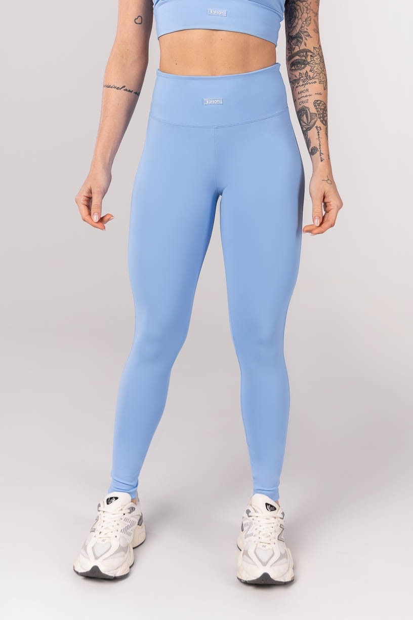 Calça Legging com Emborrachado (Azul Claro) | Ref: K4236-A