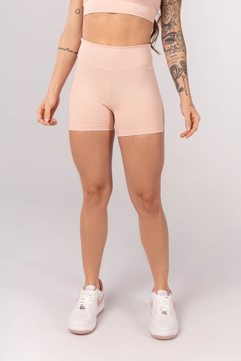 Short com Cós Arredondado (Rosa Bebê) | Ref: K4231-C