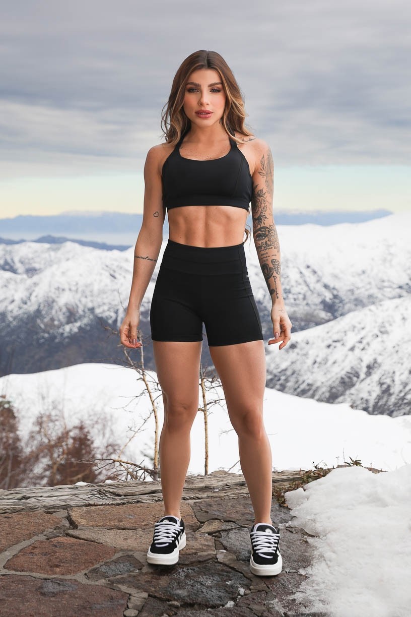 Short com Coberturas (Preto) | Ref: K4283-B