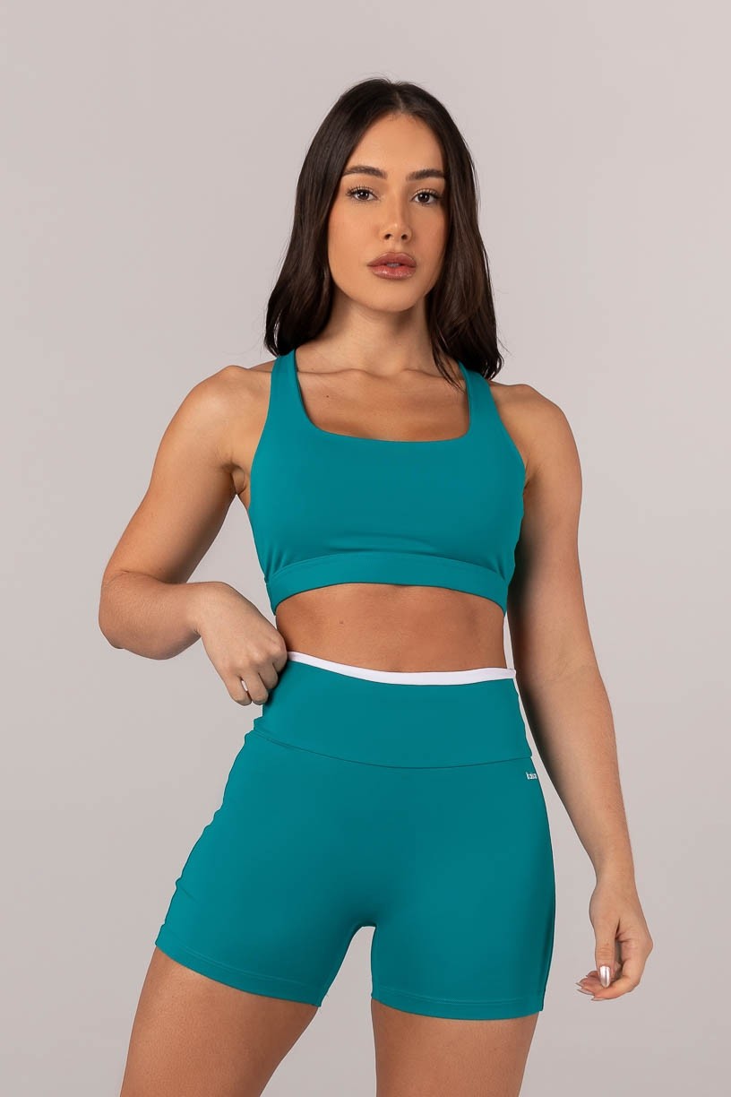 Top com Tiras Entrelaçadas (Jade / Branco) | Ref: K4298-B