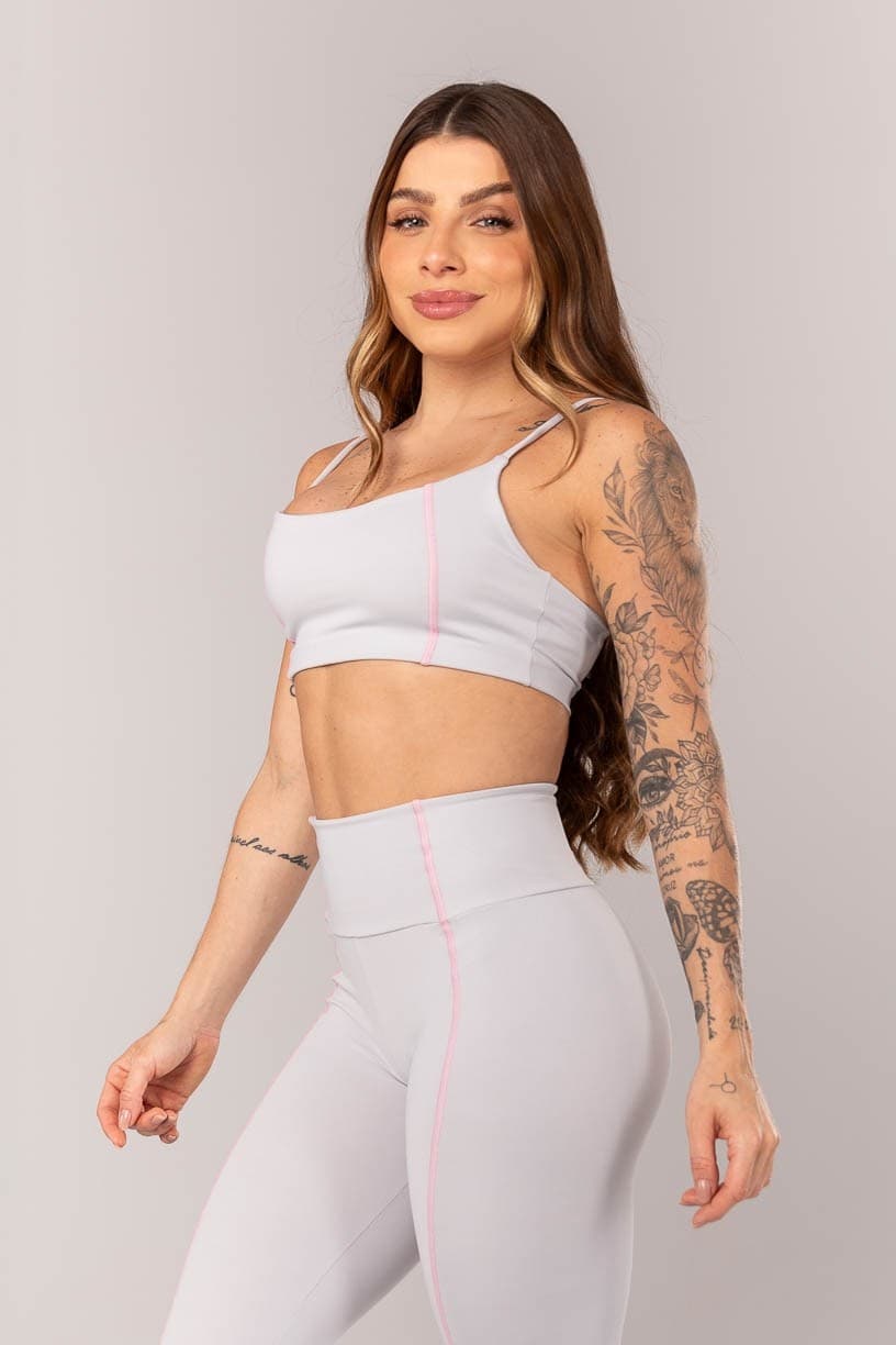 Top com Cobertura Contrastante (Cinza Claro) | Ref: K4014-D