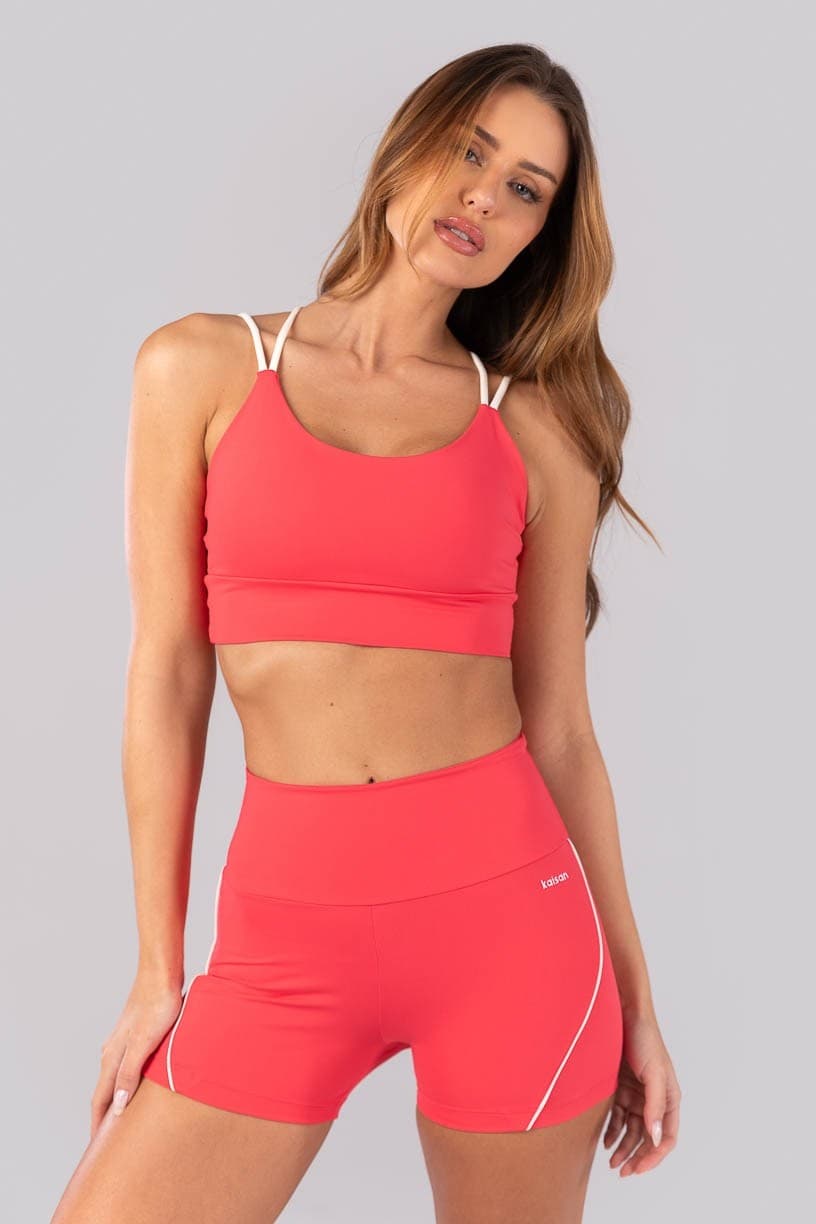 Short com Vivo Contrastante (Rosa Pink / Off-White) | Ref: K4280-C