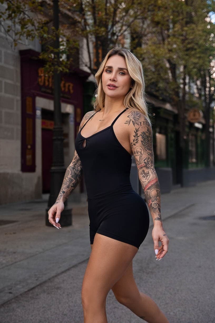 Macaquinho com Gota e Alça Regulável (Preto) | Ref: K4438-A