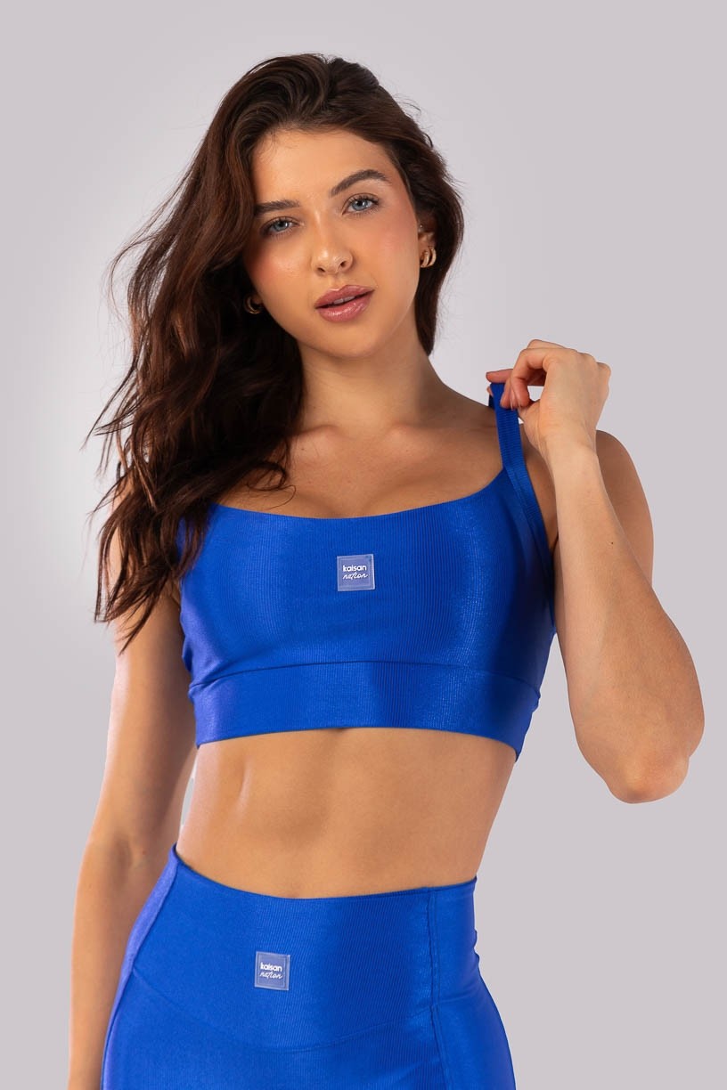Top Canelado com Alças Largas (Azul Royal) | Ref: K4509-B