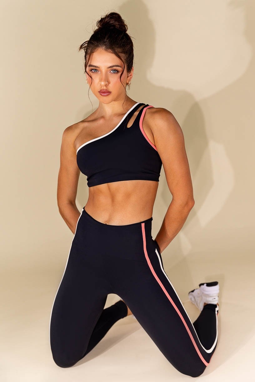 Calça Legging com Chapado Coloridos (Preto / Aquarela / Off-White) | Ref: K4527-A