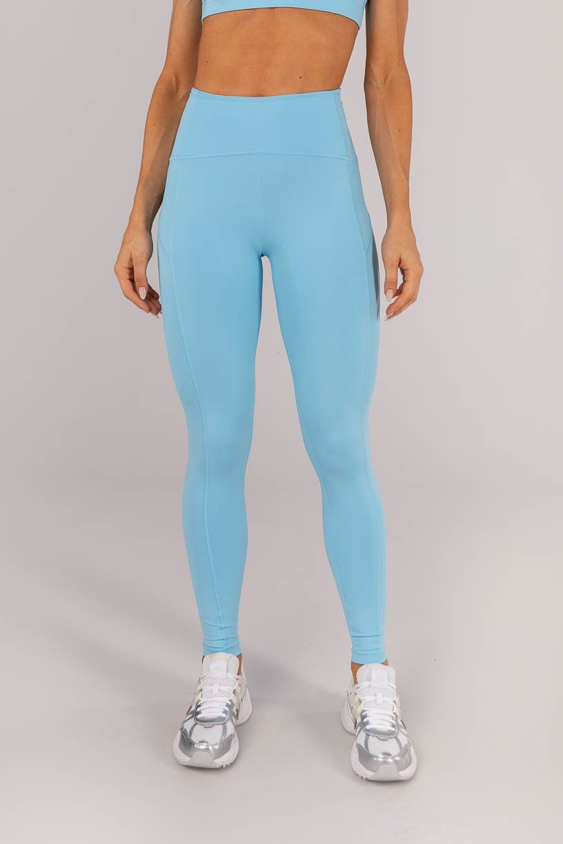Calça Legging com Bolsos na Lateral Cós (Azul Céu) | Ref: K4592-A