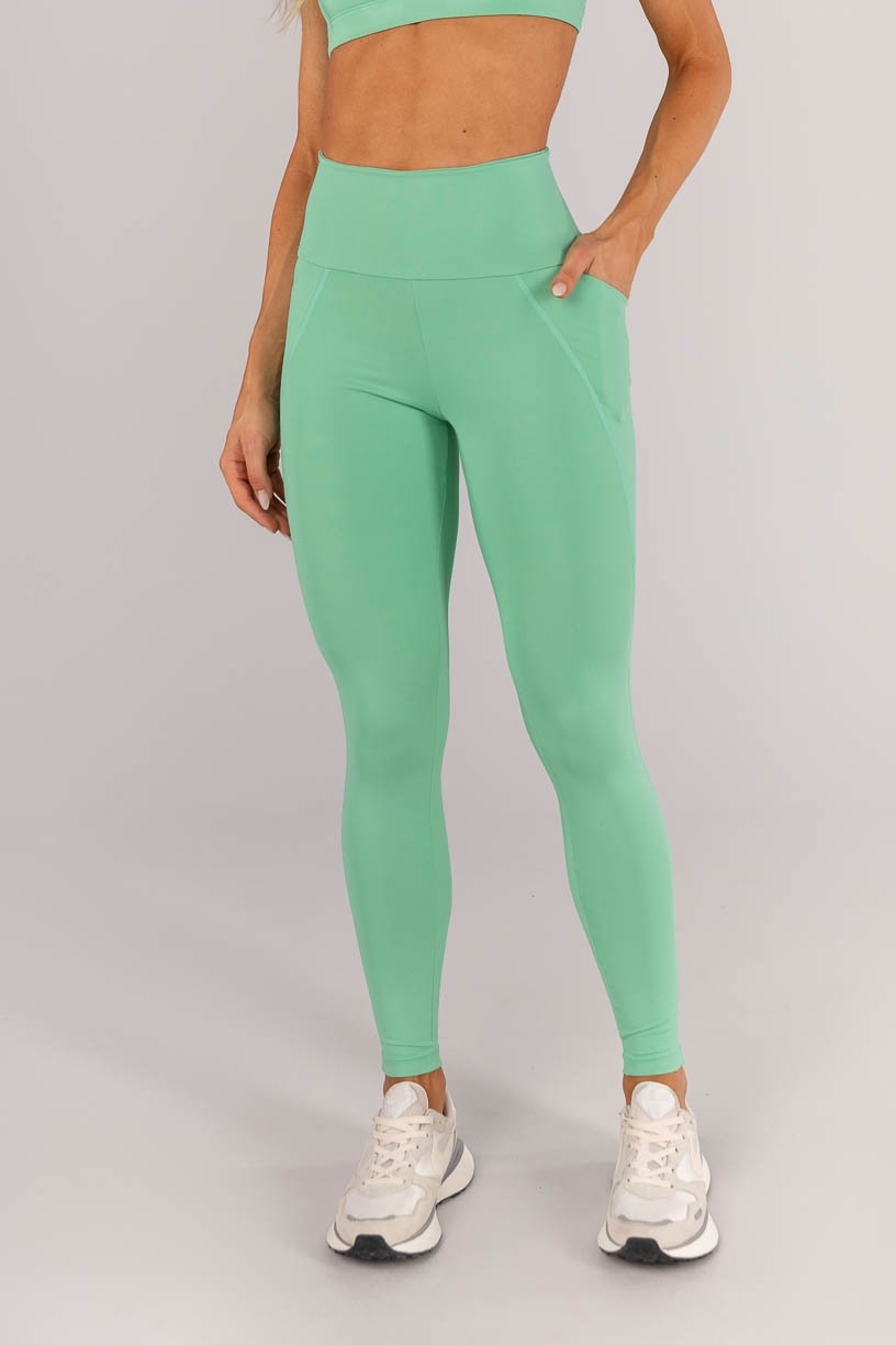 Calça Legging com Bolsos e Cobertura (Hortelã) | Ref: K4601-B