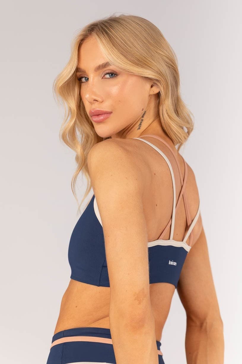 Top com Recortes e Alças Duplas (Azul Marinho / Nude / Bege) | Ref: K4603-A