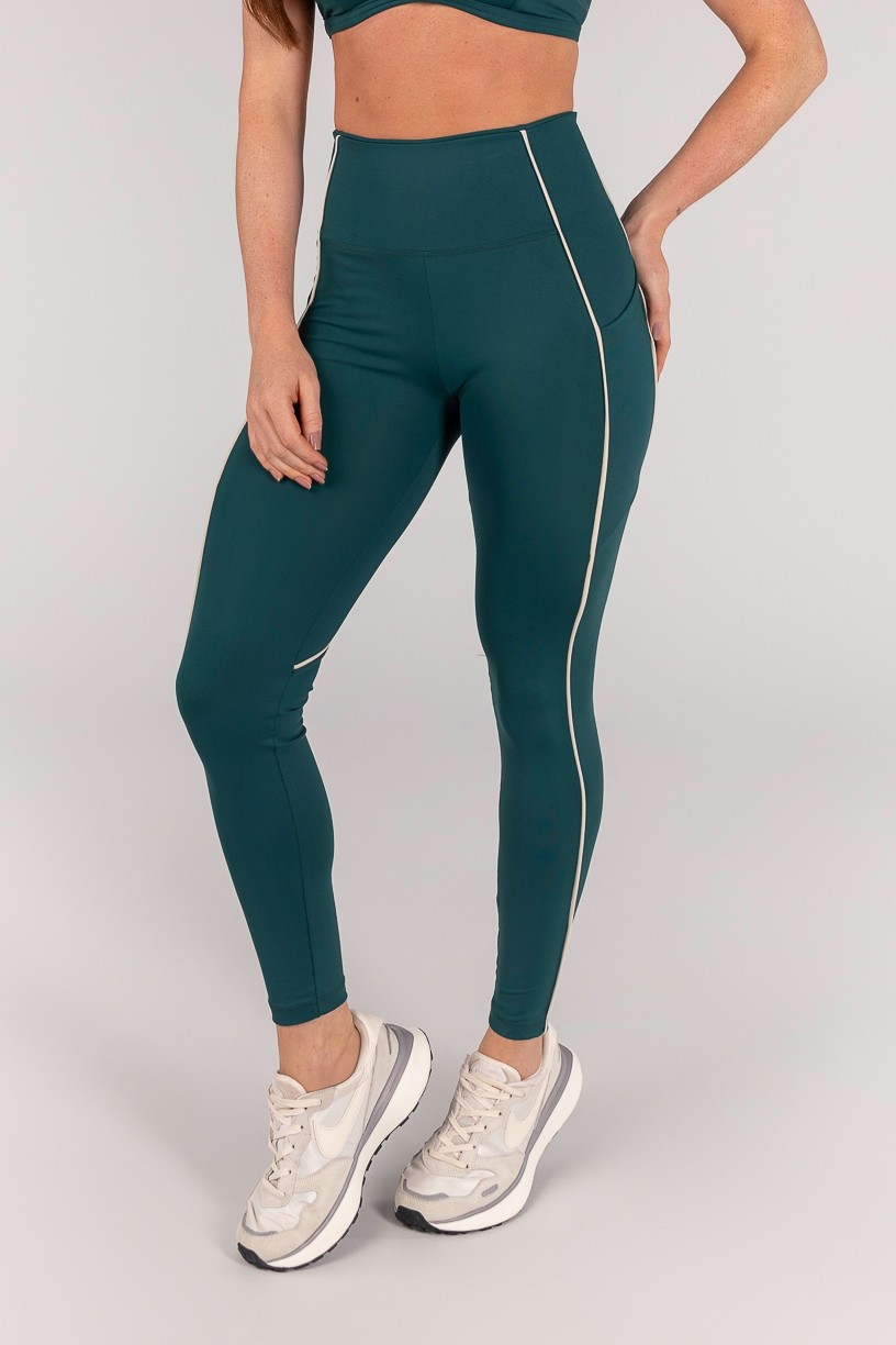 Calça Legging com Bolsos e Vivo (Imperial / Off-White) | Ref: K4647-B