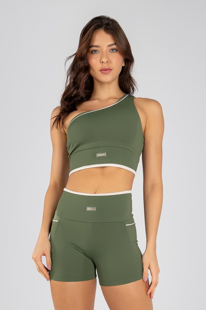 Top com Decote Assimétrico e Vivo (Cacto) | Ref: K4704-A