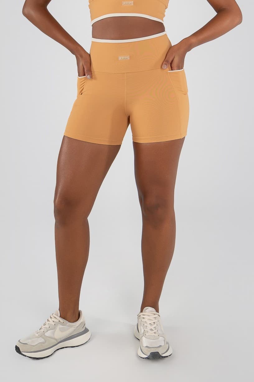 Short com Bolsos e Vivos (Caramelo) | Ref: K4706-B
