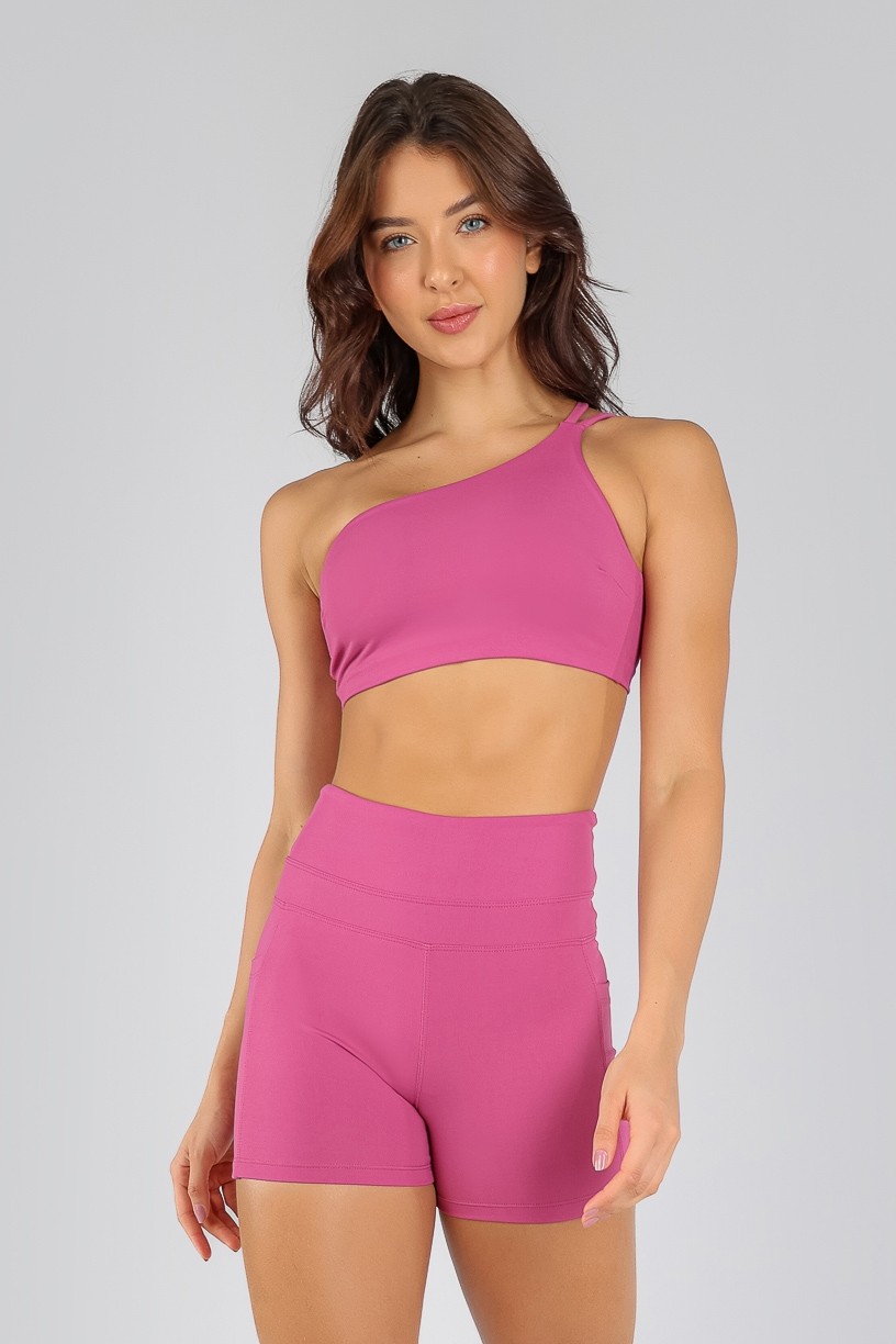 Top com Decote Assimétrico com Alças Duplas em Rolotê (Sorbet) | Ref: K4715-B