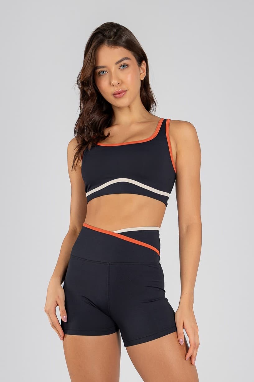 Top Mix com Alças Largas e Chapado (Preto / Cobre / Off-White) | Ref: K4721-A