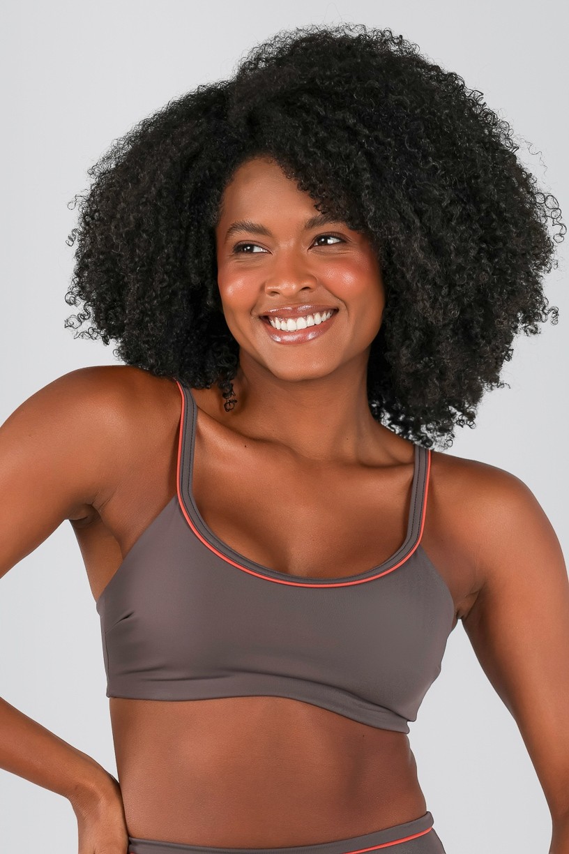 Top com Vivo Contrastante nas Alças (Trufa / Cobre) | Ref: K4724-A