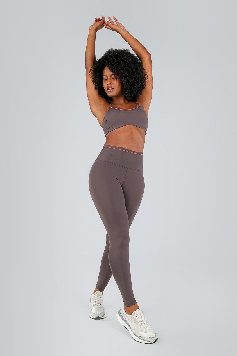 Calça Legging com Vivo (Trufa) | Ref: K4725-A