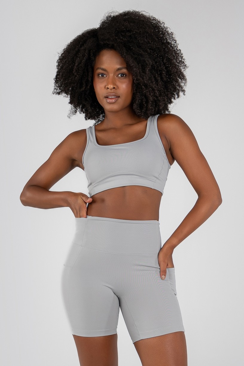 Top Alças Largas e Recortes (Cinza) | Ref: K4727-A