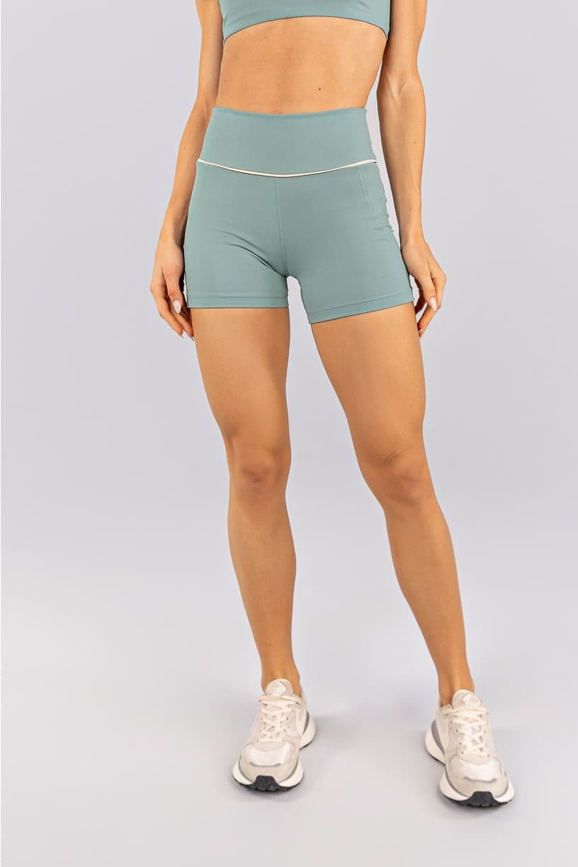 Short com Recortes e Vivo no Cós (Citrus / Off-White) | Ref: K4755-A