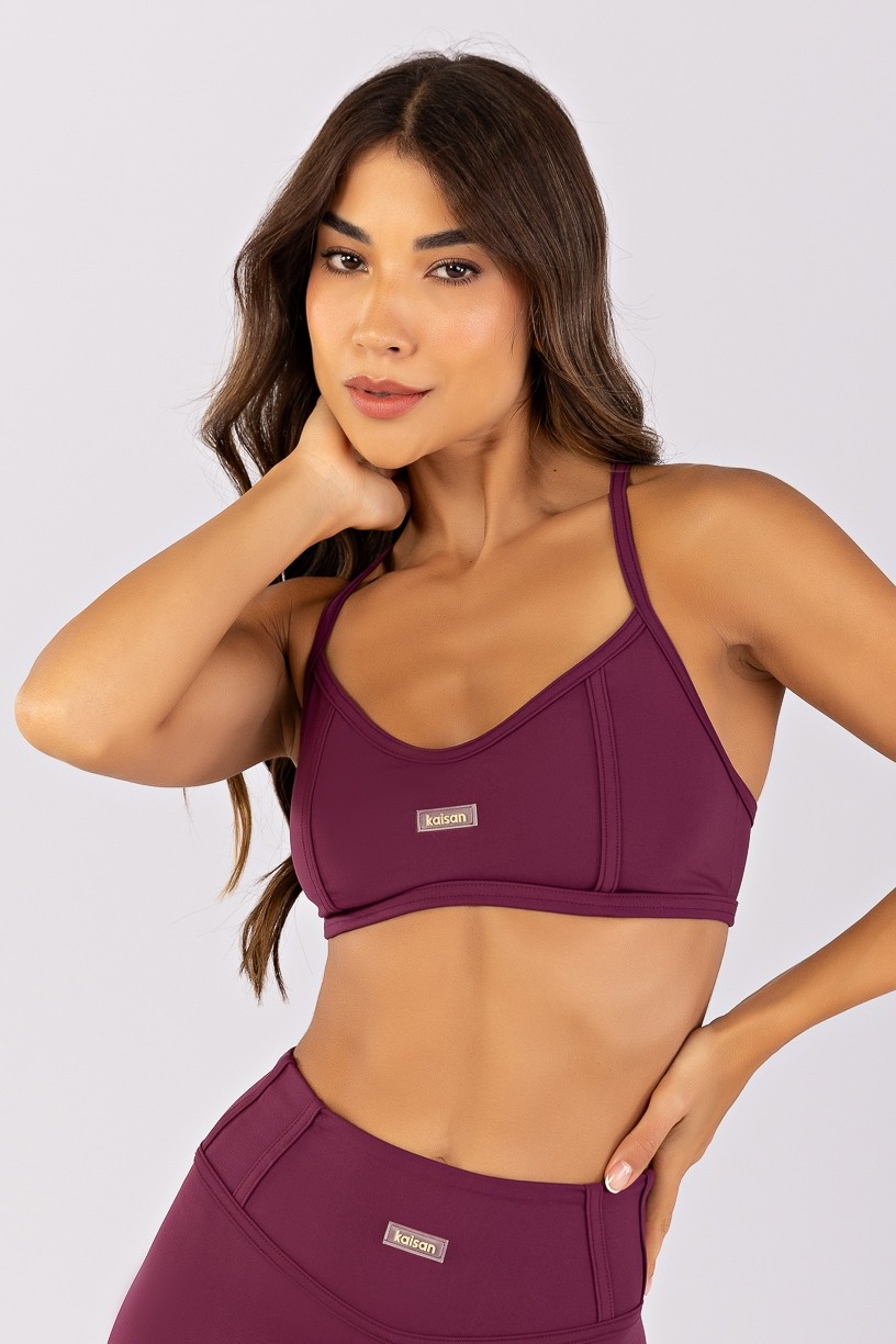 Top com Alças e Detalhe Em Chapado (Uva) | Ref: K4649-C