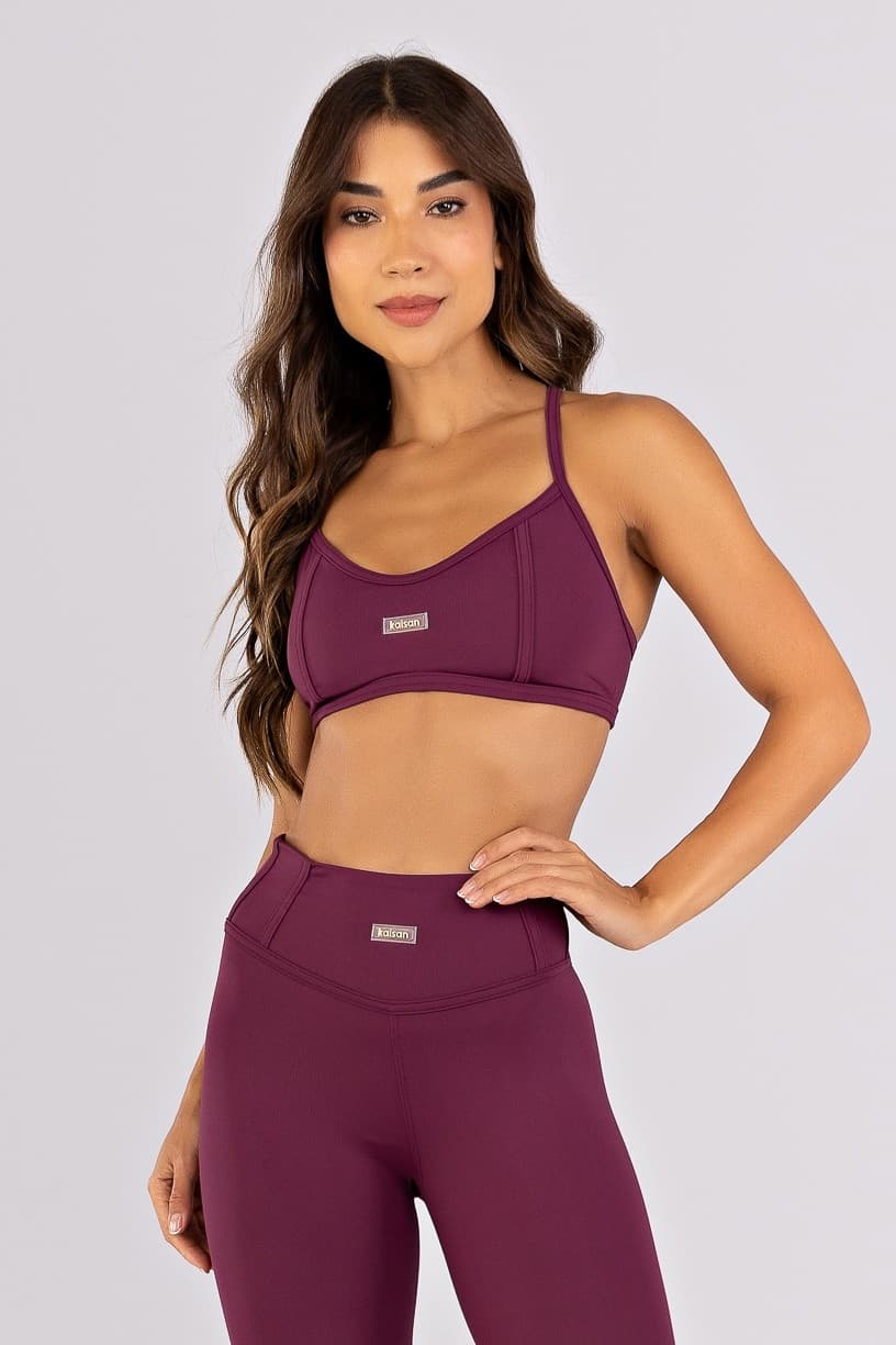 Top com Alças e Detalhe Em Chapado (Uva) | Ref: K4649-C