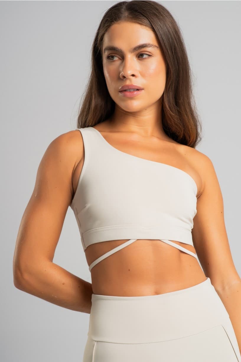 Top Assimétrico com Tira na Base (Off-White) | Ref: K4824-B