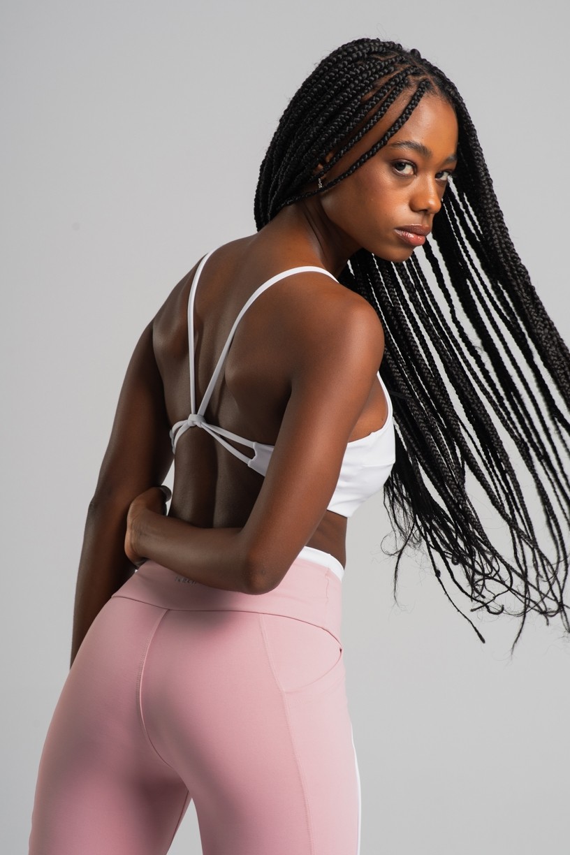 Top com Alças e Tiras nas Costas (Branco) | Ref: K4833-A