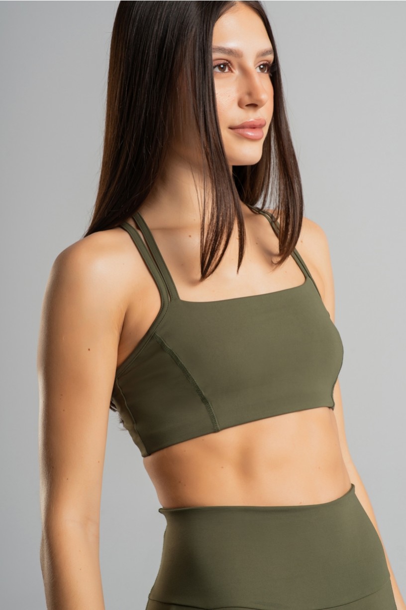 Top com Recorte e Alças Duplas (Militar) | Ref: K4851-A