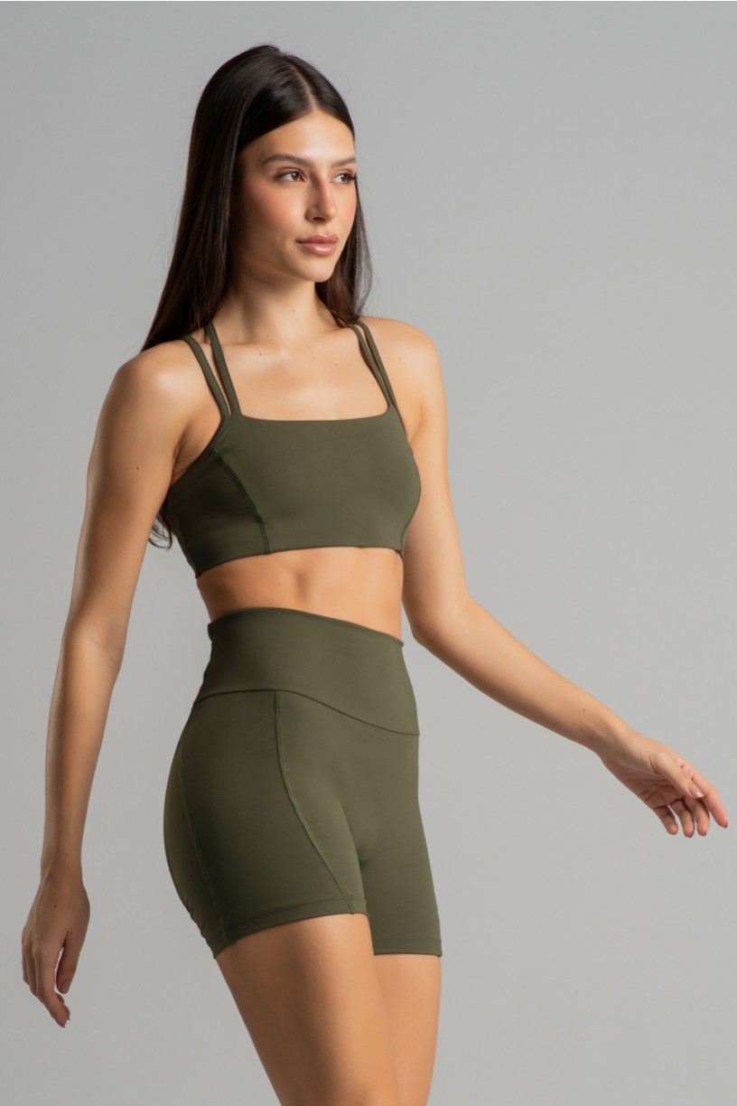 Short sem Gancho com Bolso no Cós (Militar) | Ref: K4853-A