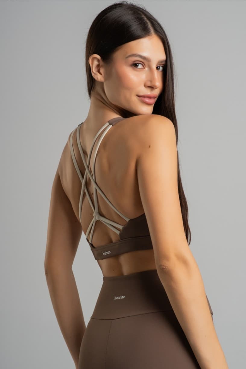 Top com Alças Entrelaçadas nas Costas (Capuccino / Off-White) | Ref: K4857-B