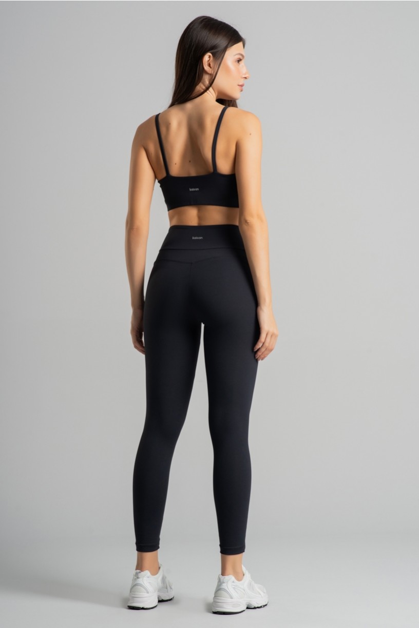 Calça Legging com Recorte e Chapado (Preto) | Ref: K4861-B