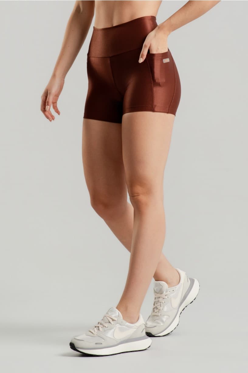 Short Canelado com Bolsos Laterais (Terra) | Ref: K4885-A