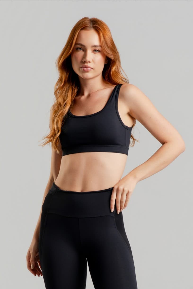 Top com Recorte em Tule nas Costas (Preto) | Ref: K4886-A