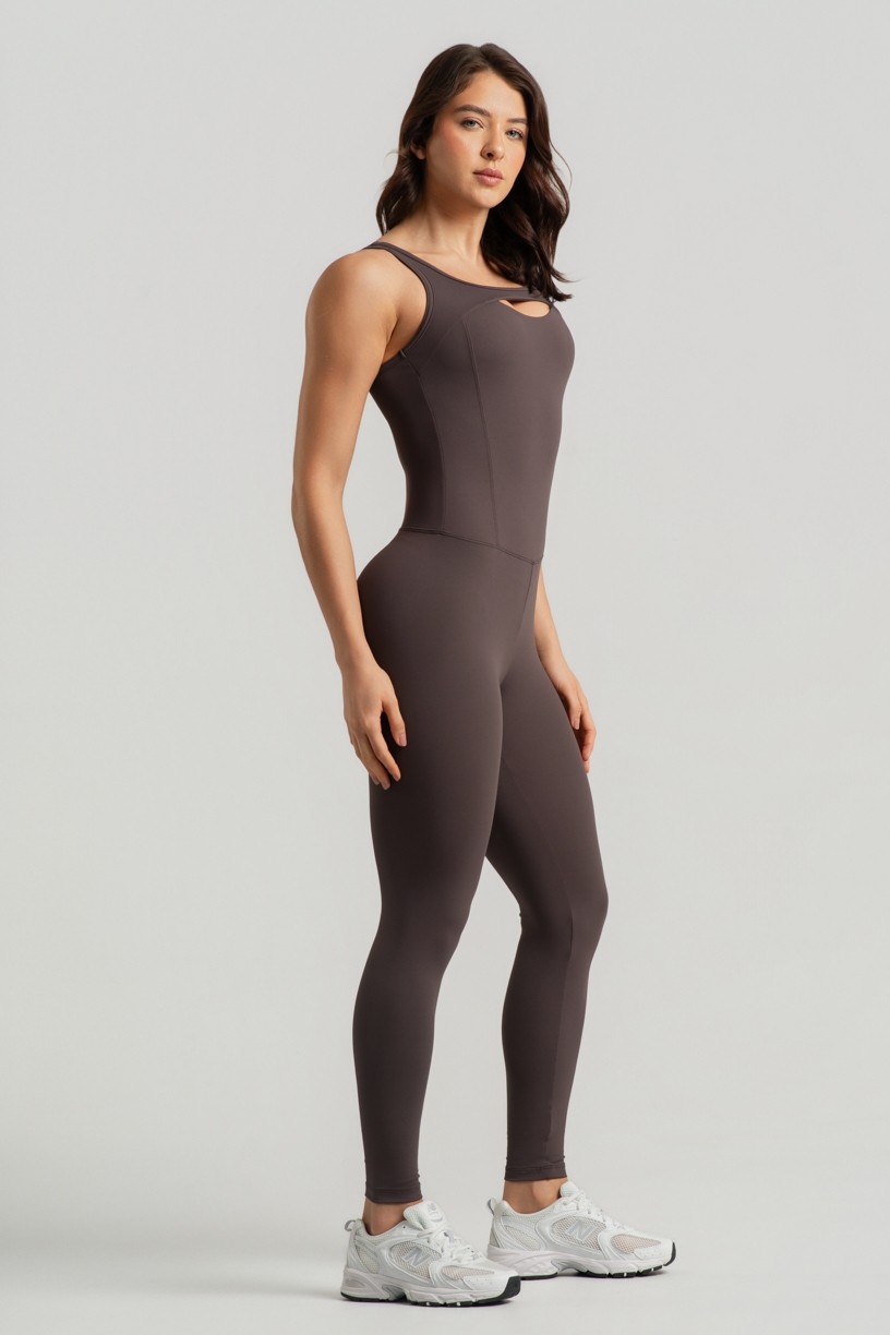 Macacão com Abertura no Decote (Trufa) | Ref: K4948-A