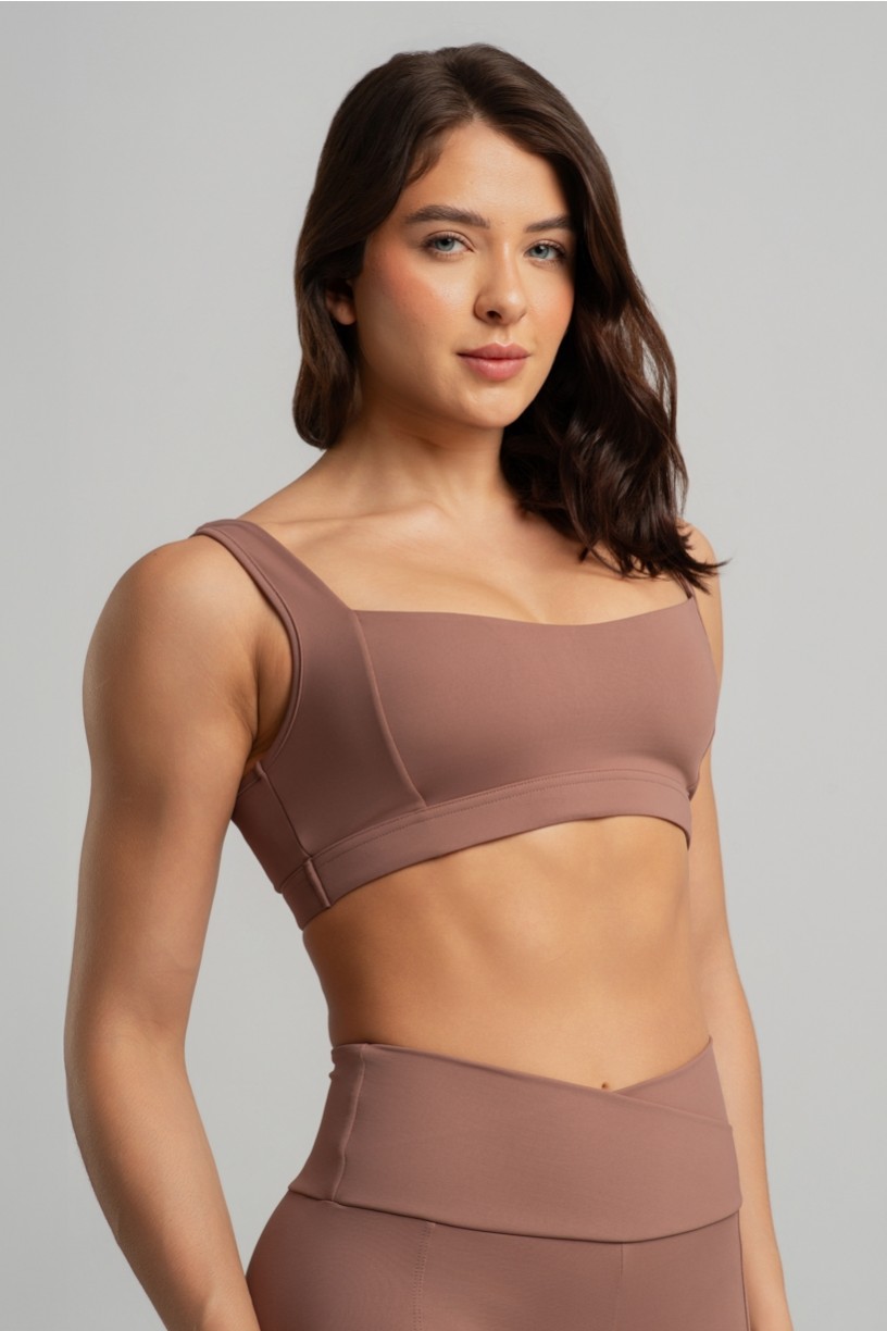 Top com Decote Quadrado e Alças Largas (Canela) | Ref: K4933-B
