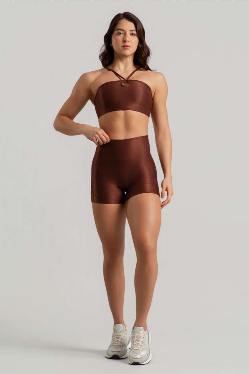 Top Canelado com Gota e Alças Reguláveis (Café) | Ref: K4944-A