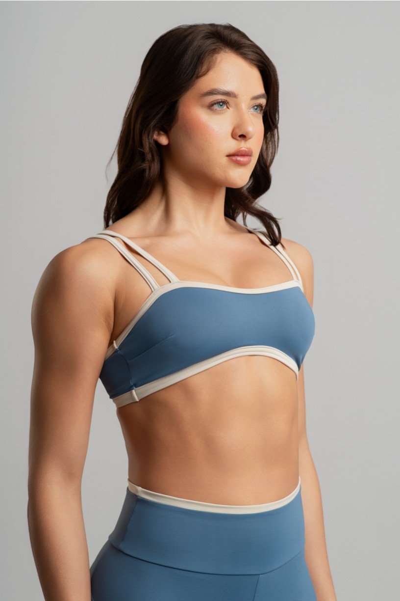 Top com Alças Duplas e Decote Sinuoso (Bruma / Off-White) | Ref: K4693-D