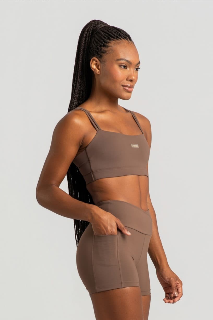 Short com Cós Transpassado e Bolsos (Capuccino) | Ref: K4361-F