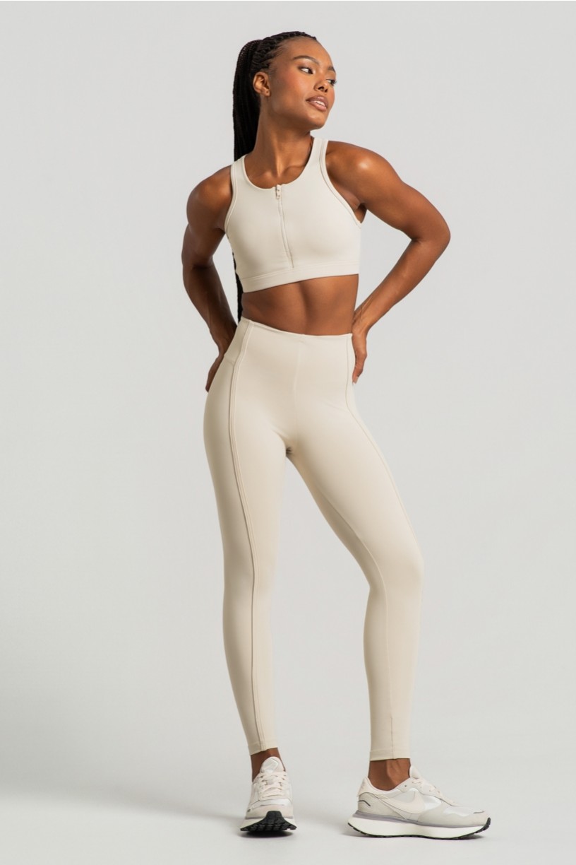 Calça Legging com Chapados (Off-White) | Ref: K4966-B