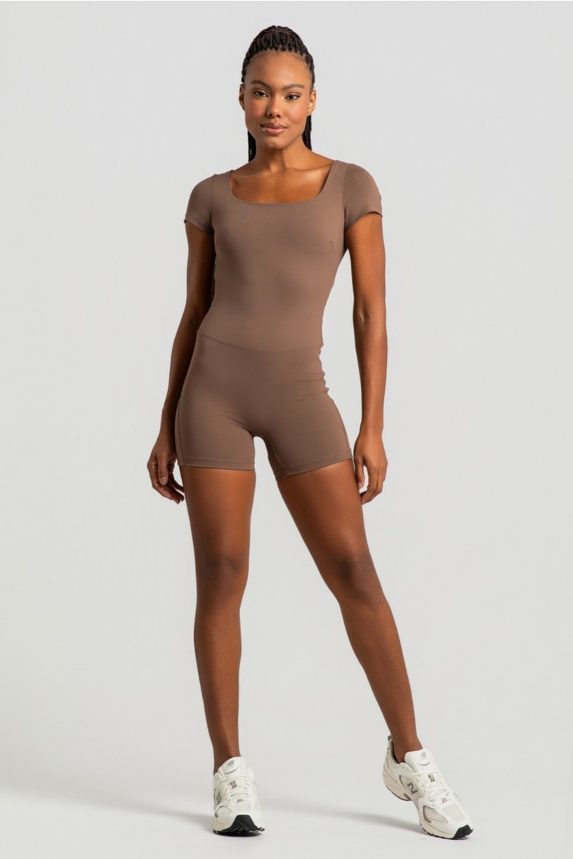 Macaquinho com Mangas e Tiras nas Costas (Capuccino) | Ref: K4978-B