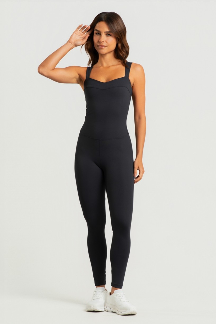 Macacão com Alças Largas (Preto) | Ref: K5018-A