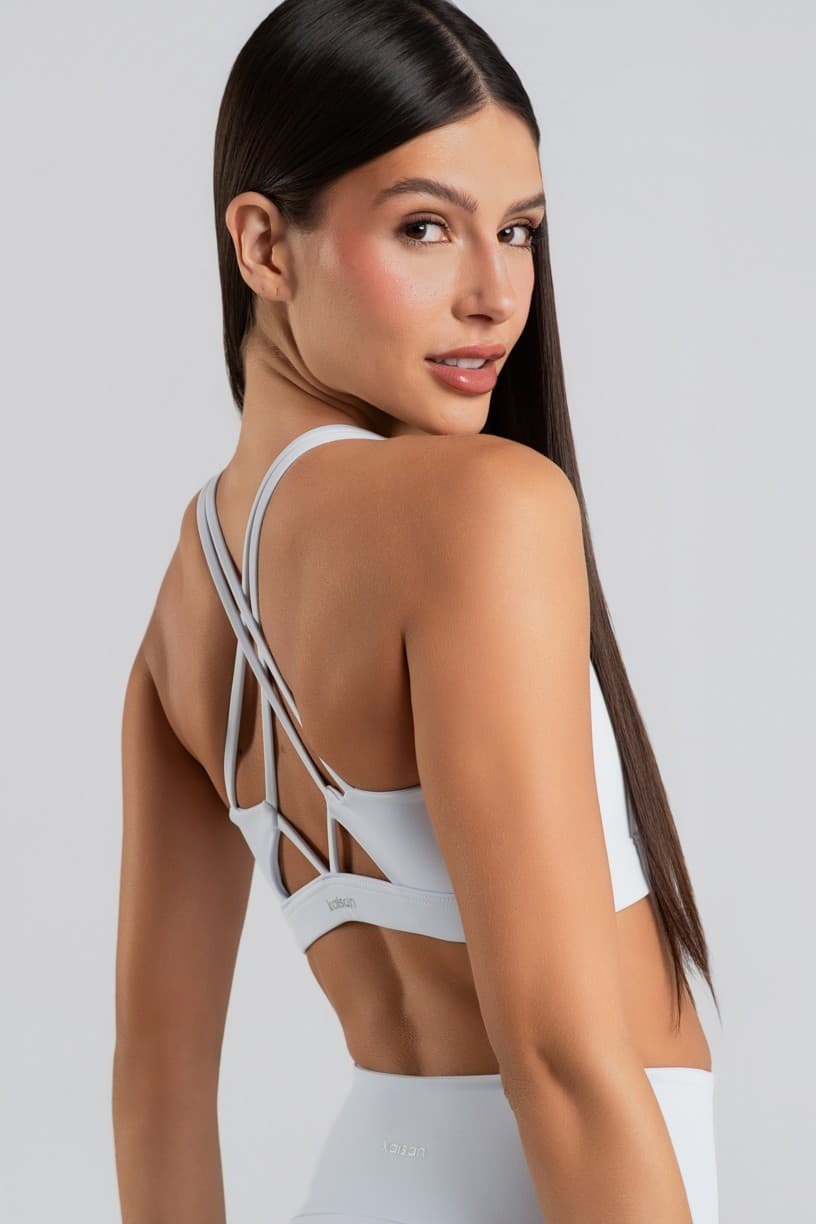 Top com Alças Cruzadas e Costas Abertas (Branco) | Ref: K4591-C