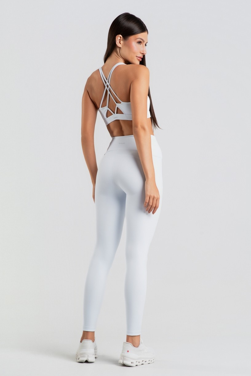 Calça Legging com Bolsos na Lateral Cós (Branco) | Ref: K4592-C