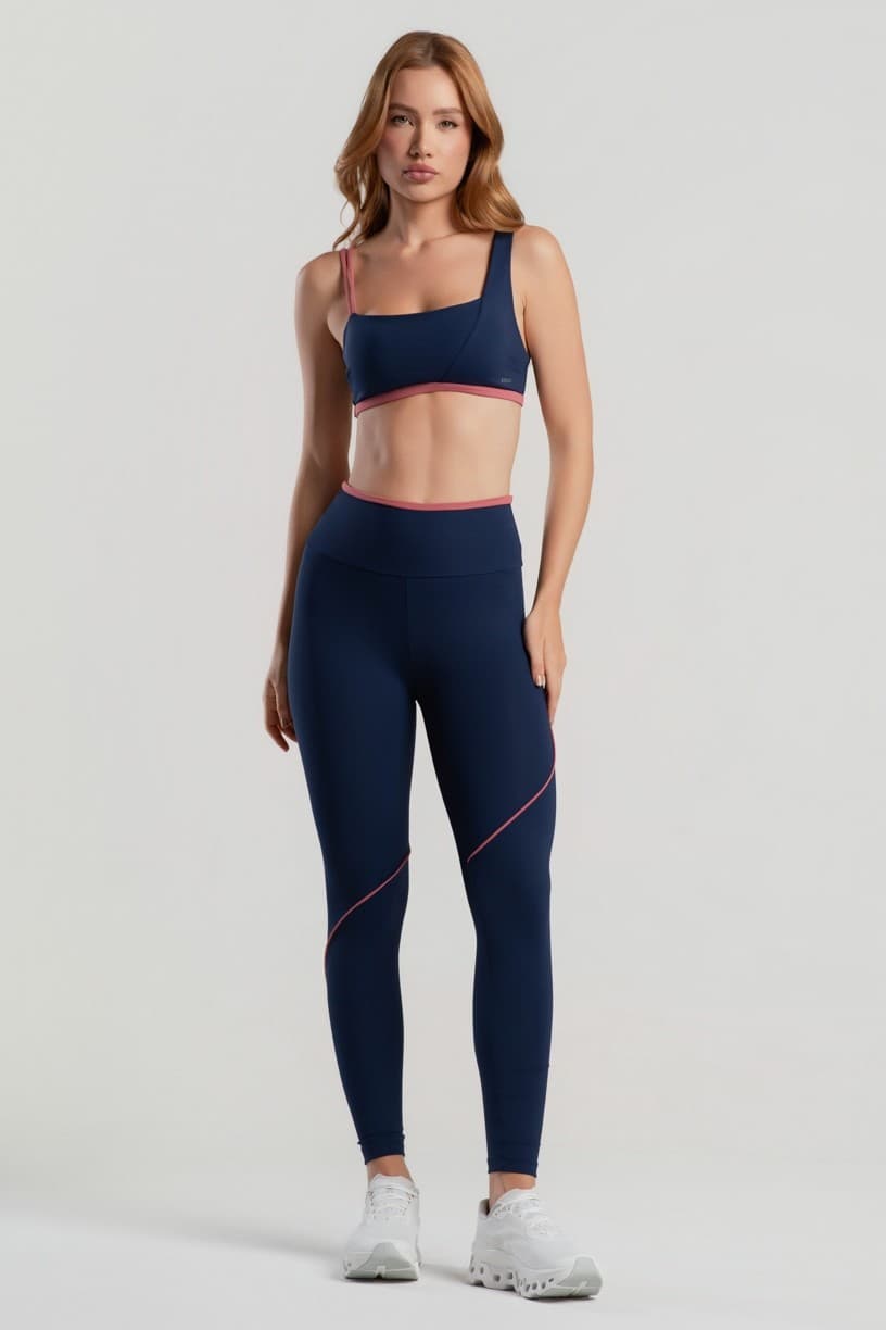 Top Slim Assimétrico (Azul Marinho / Híbisco) | Ref: K5077-A