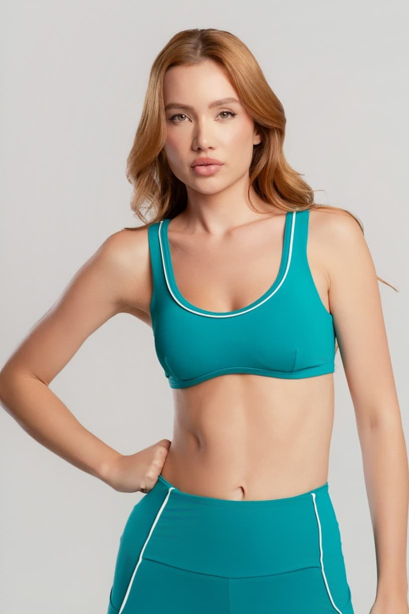 Top Alças Largas e Viés com Vivo Embutido (Jade / Vanilla) | Ref: K4646-F