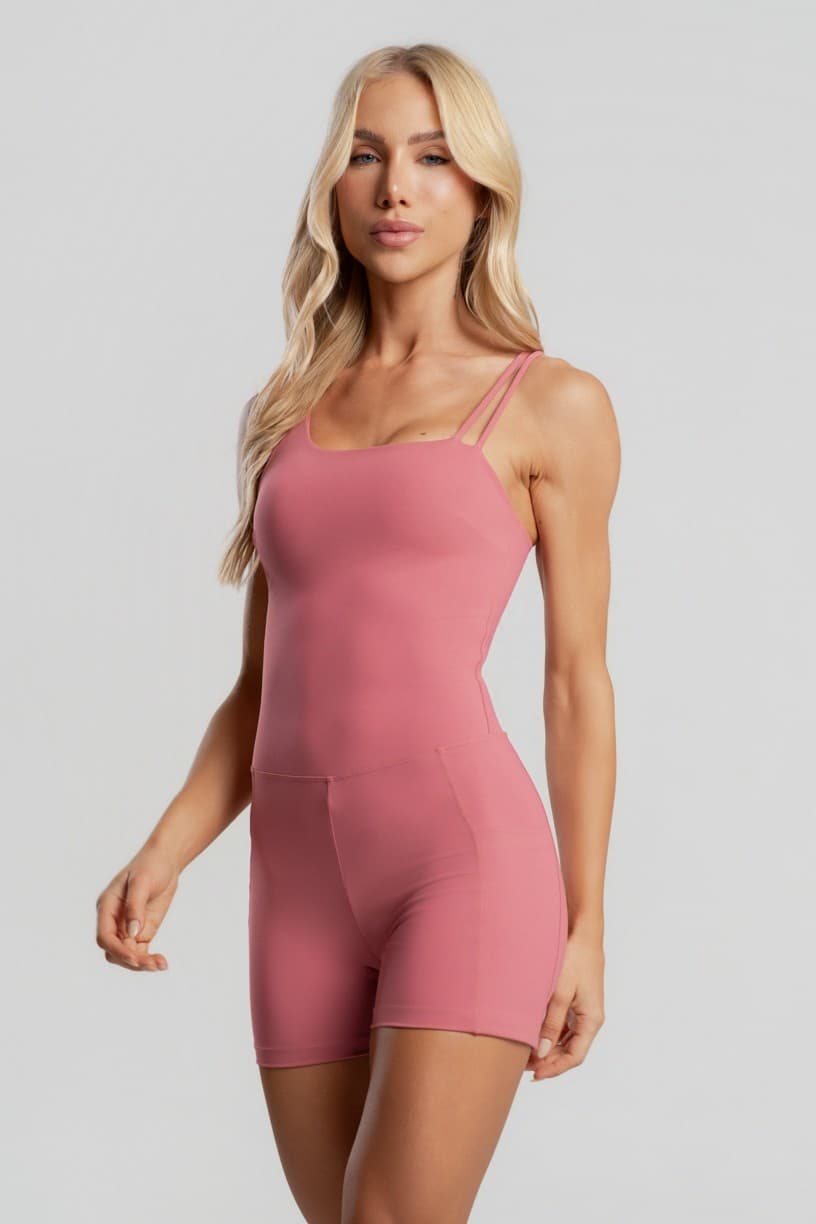 Macaquinho com Decote Assimétrrico e Bolsos (Hibisco) | Ref: K5107-A