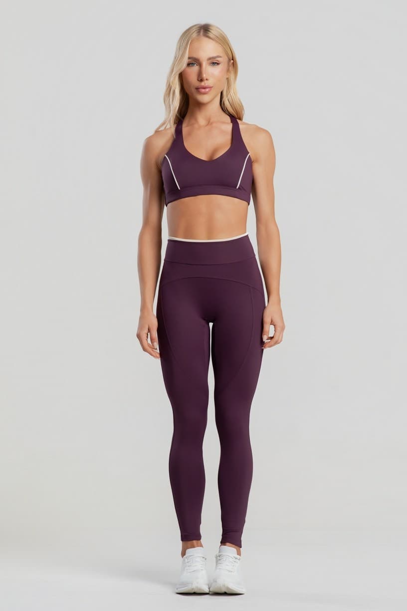 Top com Detalhes de Vivo Contrastante (Velvet / Off-White) | Ref: K5101-A